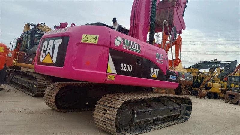 Crawler Used CAT 320D Excavators Earth Moving Machinery Pink Caterpillar 320 320C 320D