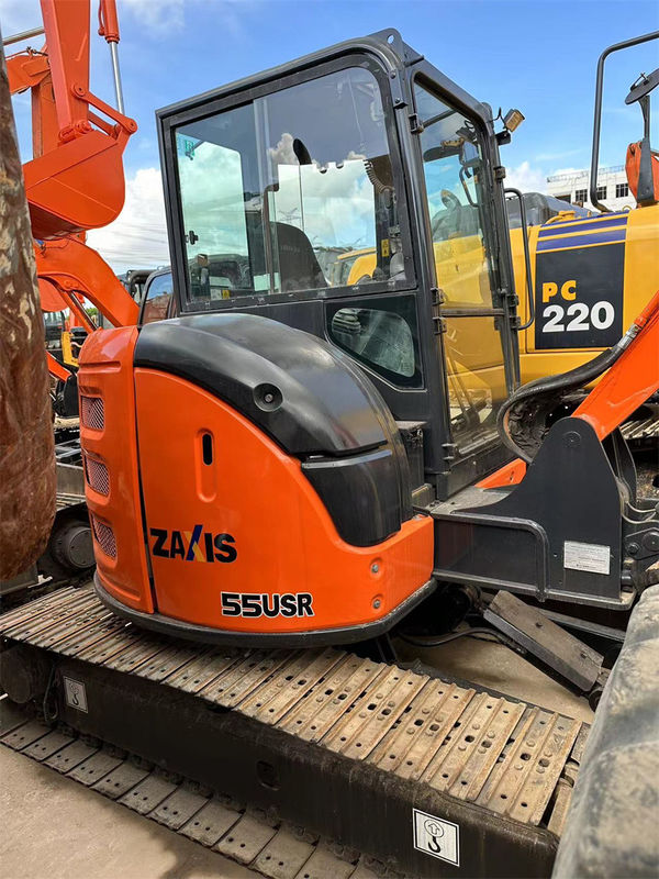 Used Hitachi Zx55 Mini Crawler Excavator Weight 5tons Red Color